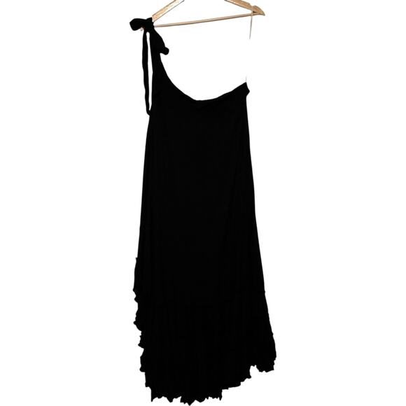 NWT Free People Black Martini Kaftan One Shoulder Maxi Dress (S) - Picture 6 of 13